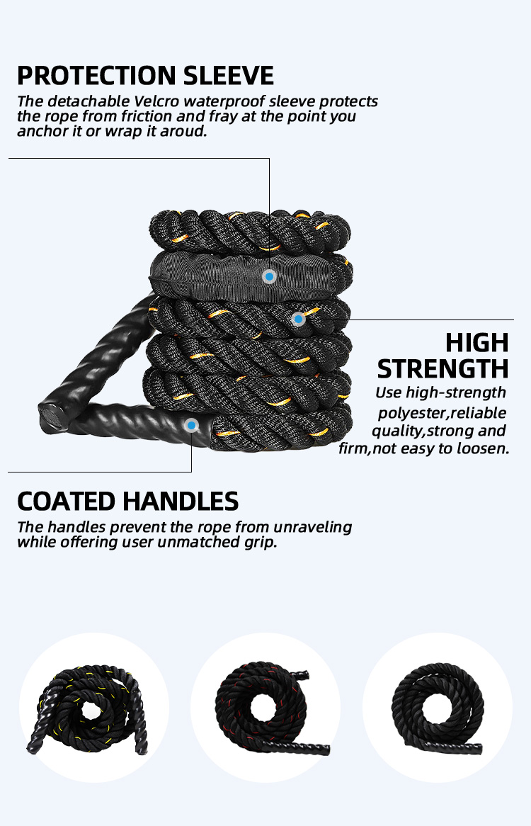 Body-building Gym Cross fit Weighted Battle Power Ropes manufacture