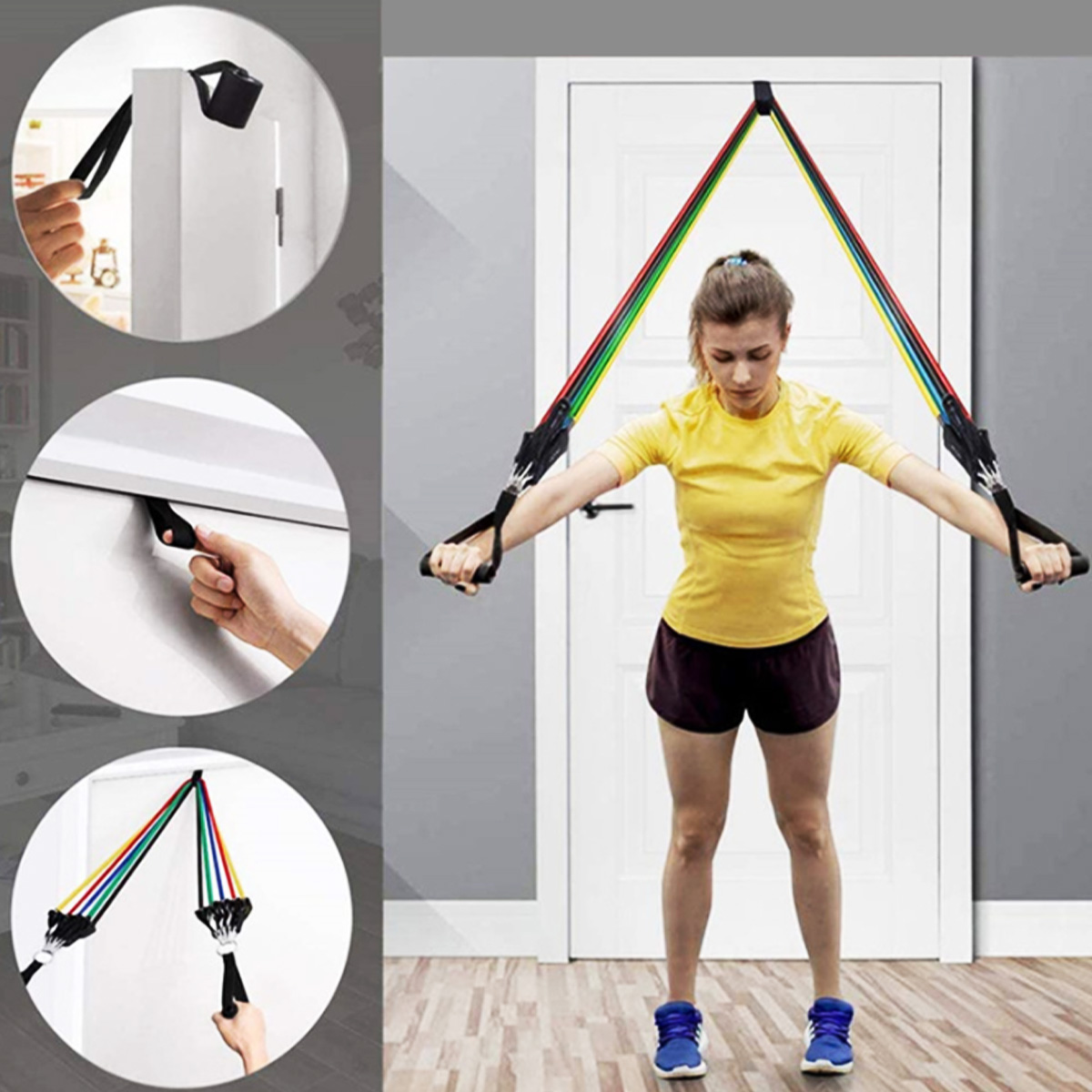 Rubber Pull RopeResistance Bands Fitness for Indoor Strength Training