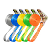 UV Resistant Webbing Ratchet Lashing Strap Vinyl Coated for Flatbed Truck Cargo Fixing