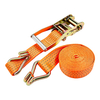 Ratchet Tie Down Strap Polyester Cargo Lashing Belt Zinc Plated J Hook for Truck Trailer Load Secure