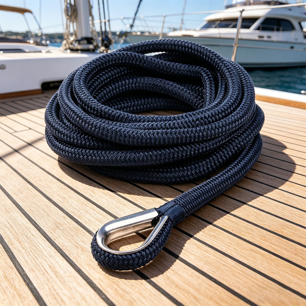 Double Braided Nylon Dock Line with Metal Thimble