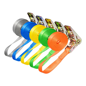 UV Resistant Webbing Ratchet Lashing Strap Vinyl Coated for Flatbed Truck Cargo Fixing